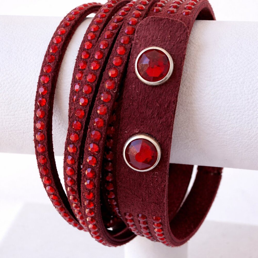 Touchstone Crystal Siam Bracelet Stack | Ice Bracelet + Wrap | $210 Retail - Picture 2 of 3